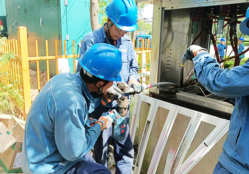 2024年9月12日，110kv河阳站6kv渤海线管具支线15号杆kz刀闸至末端线路负荷升压改造，接入110kv河口站10kv金盛线1H环网柜工程